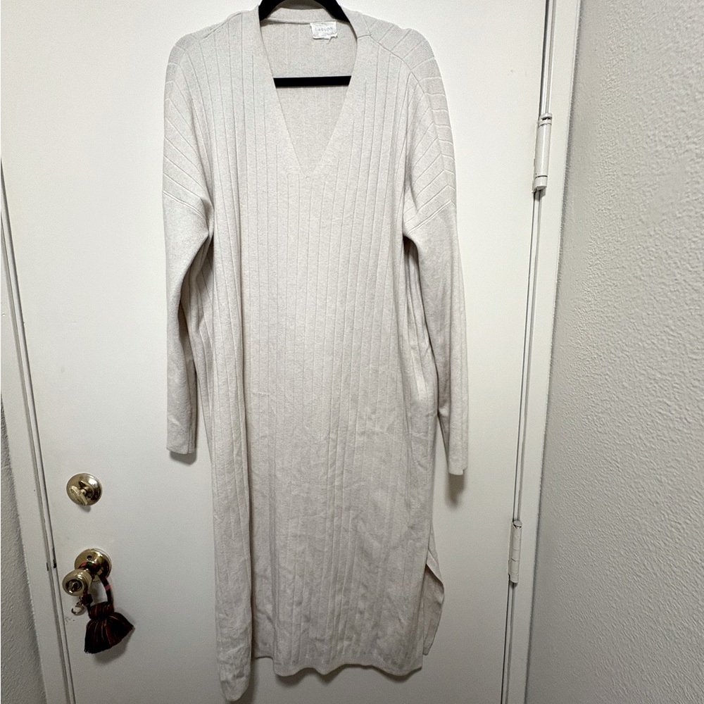 Caslon Cream V-Neck Knit Dress
